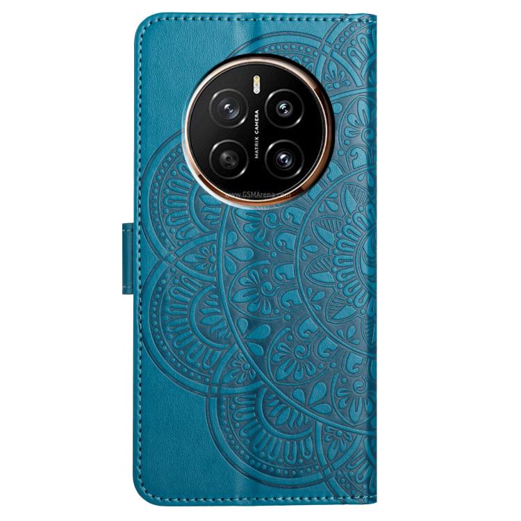 Funda de Cuero con Relieve Floral para Honor Magic7 Pro (Azul)