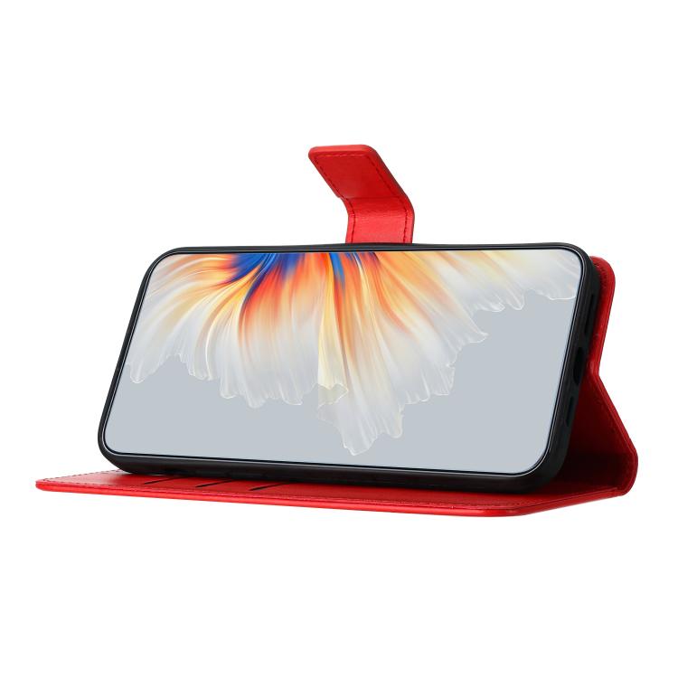 Funda de piel con relieve floral para Samsung Galaxy A07 5G (roja)