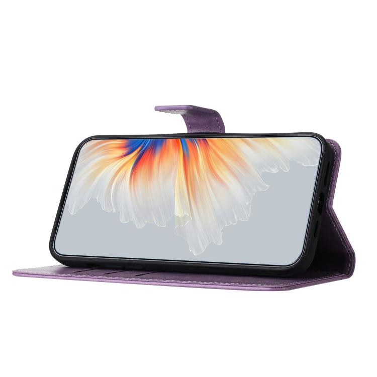 Funda de piel con relieve floral para Samsung Galaxy A07 5G (morada)