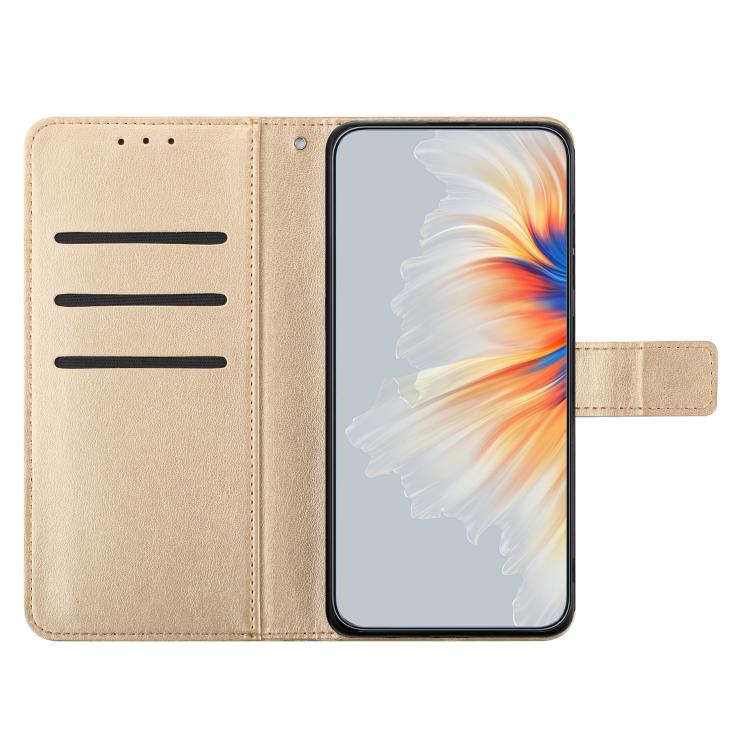 Funda de piel con relieve floral para Samsung Galaxy A07 5G (dorada)