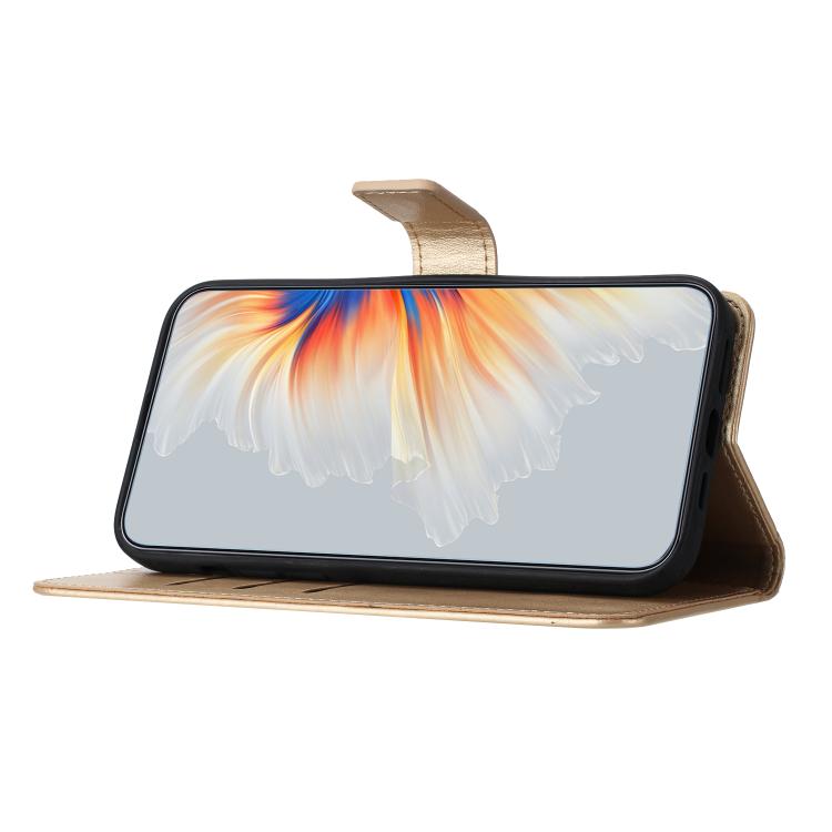 Funda de piel con relieve floral para Samsung Galaxy A07 5G (dorada)