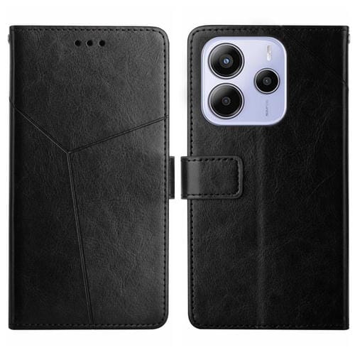 Funda de Cuero con Tapa En Forma de y para Redmi Note 14 4G (163,25mm, Negra)