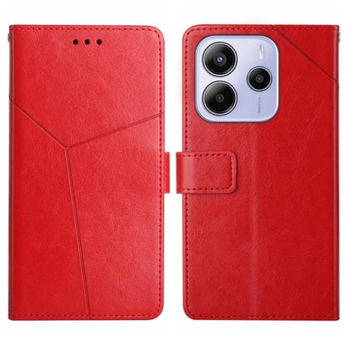 Funda de Cuero con Tapa En Forma de y para Redmi Note 14 4G (163,25mm, Color Rojo)