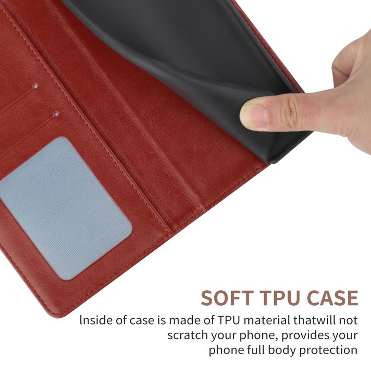 Funda de Cuero con Tapa En Forma de y para Redmi Note 14 4G (163,25mm, Marrón)