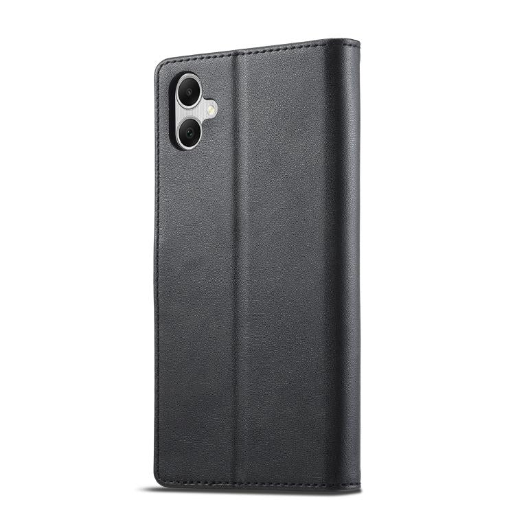 Funda LC.IMEEKE de piel con textura de becerro para Samsung Galaxy A07 4G (negra)