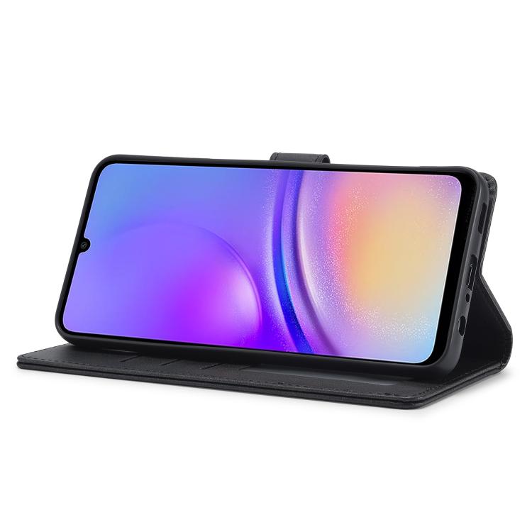 Funda LC.IMEEKE de piel con textura de becerro para Samsung Galaxy A07 4G (negra)