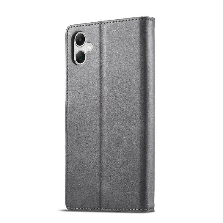Funda LC.IMEEKE de piel con textura de becerro para Samsung Galaxy A07 4G (gris)