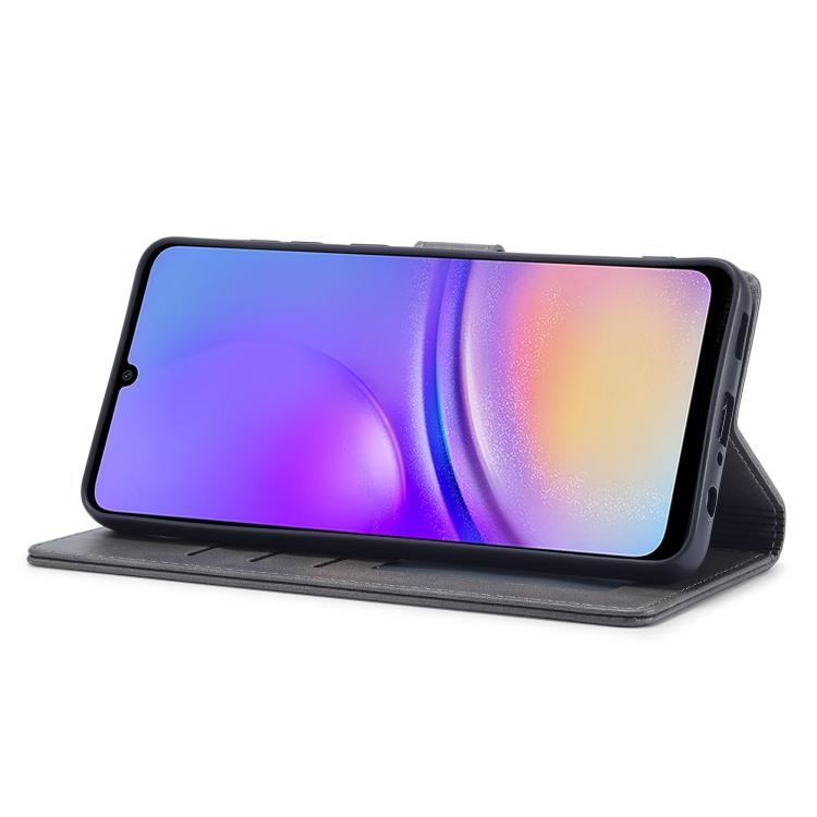Funda LC.IMEEKE de piel con textura de becerro para Samsung Galaxy A07 4G (gris)