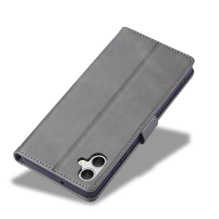 Funda LC.IMEEKE de piel con textura de becerro para Samsung Galaxy A07 4G (gris)