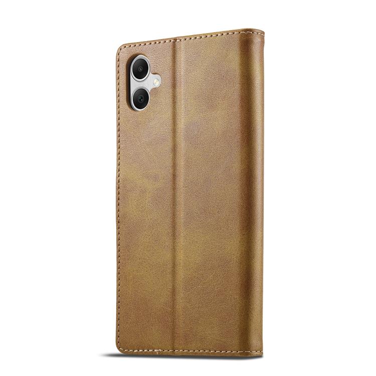 Funda LC.IMEEKE de piel con textura de becerro para Samsung Galaxy A07 4G (marrón)