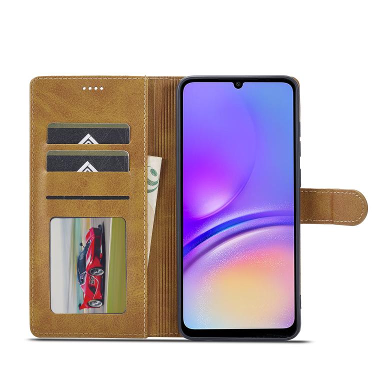 Funda LC.IMEEKE de piel con textura de becerro para Samsung Galaxy A07 4G (marrón)