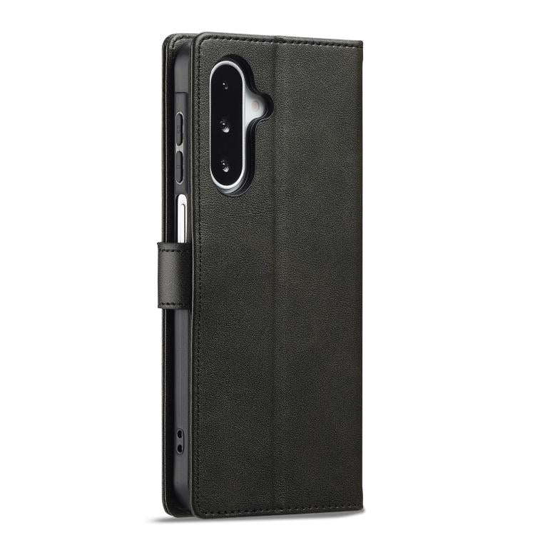 Funda LC.IMEEKE de piel con textura de becerro para Samsung Galaxy A17 5G (negra)