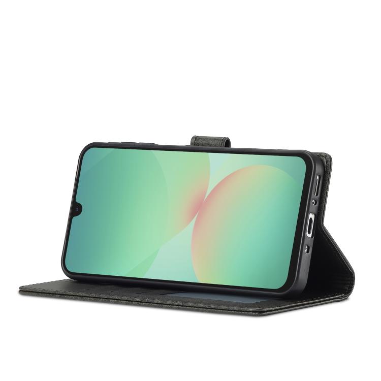 Funda LC.IMEEKE de piel con textura de becerro para Samsung Galaxy A17 5G (negra)
