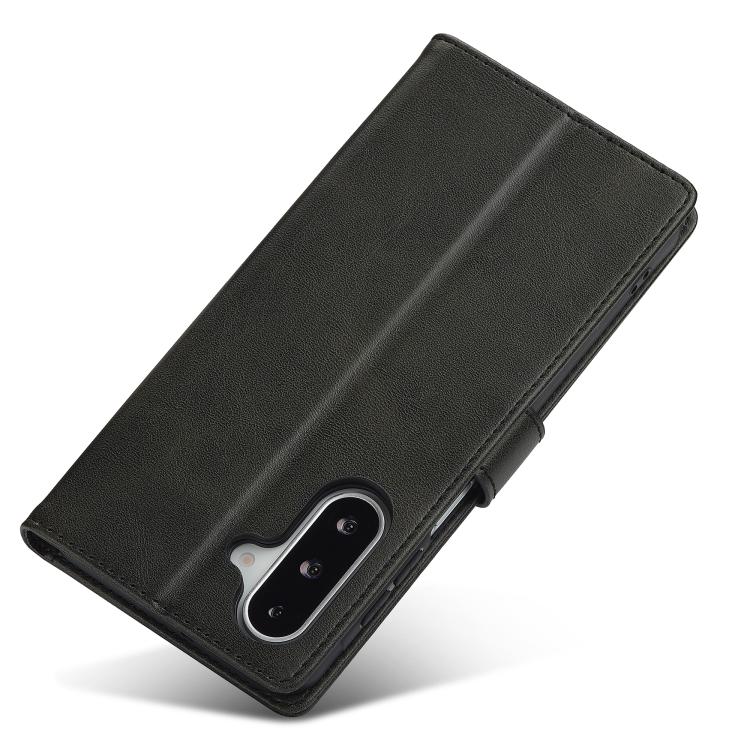 Funda LC.IMEEKE de piel con textura de becerro para Samsung Galaxy A17 5G (negra)