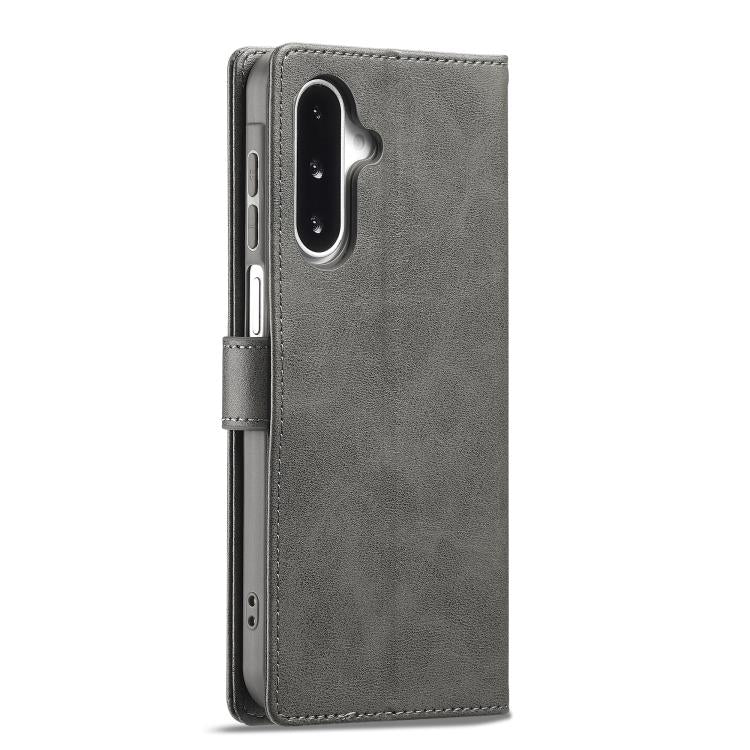 Funda LC.IMEEKE de piel con textura de becerro para Samsung Galaxy A17 5G (gris)