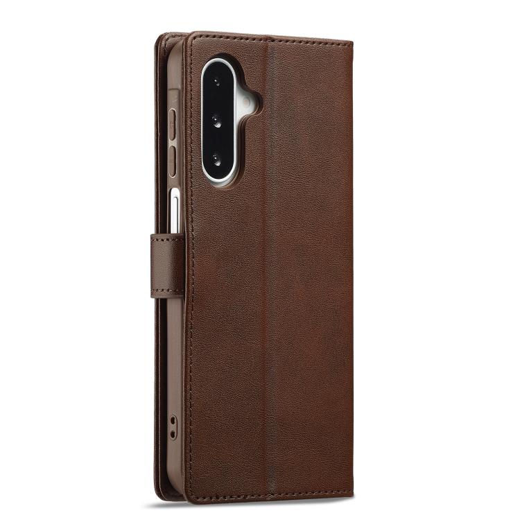 Funda LC.IMEEKE de piel con textura de becerro para Samsung Galaxy A17 5G (café)