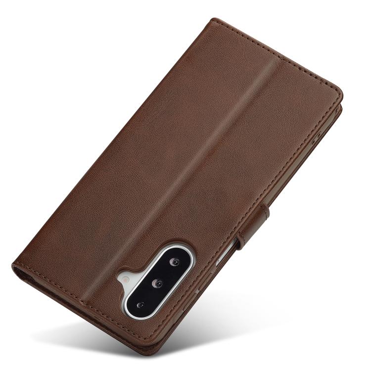 Funda LC.IMEEKE de piel con textura de becerro para Samsung Galaxy A17 5G (café)