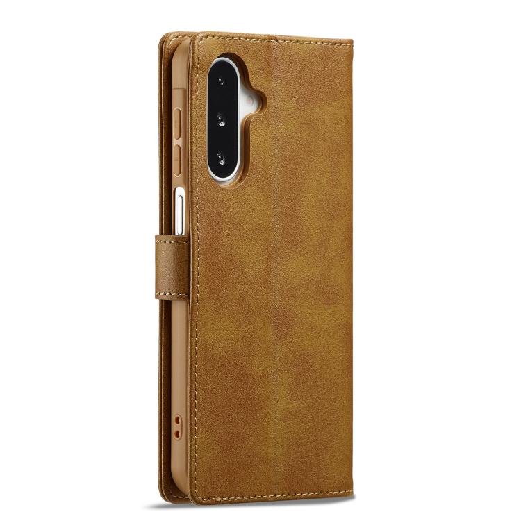 Funda LC.IMEEKE de piel con textura de becerro para Samsung Galaxy A17 5G (marrón)