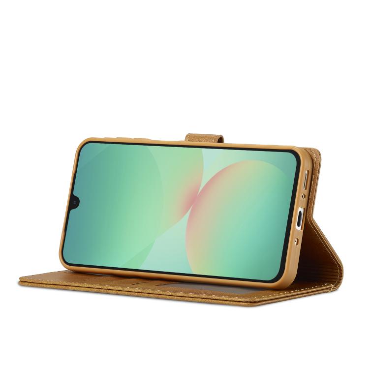 Funda LC.IMEEKE de piel con textura de becerro para Samsung Galaxy A17 5G (marrón)