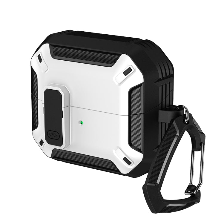 Funda Protectora para Auriculares Samsung Galaxy Buds 3/3 Pro con Interruptor y Gancho (Negro y Blanco)