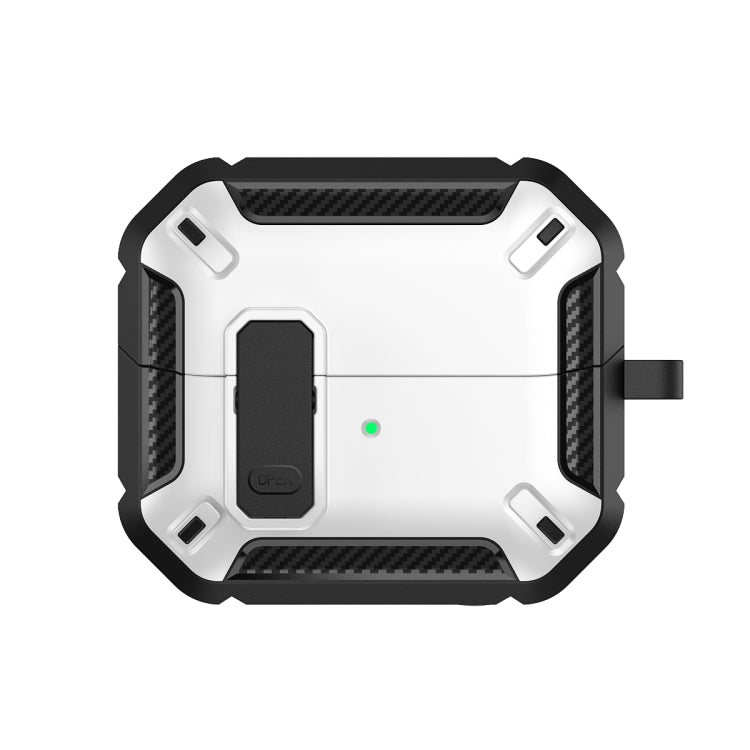 Funda Protectora para Auriculares Samsung Galaxy Buds 3/3 Pro con Interruptor y Gancho (Negro y Blanco)