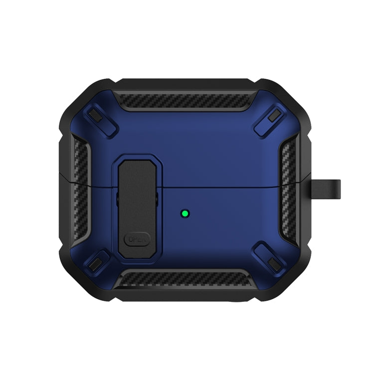 Funda Protectora para Auriculares Samsung Galaxy Buds 3/3 Pro con Interruptor y Gancho (Negro y Azul)