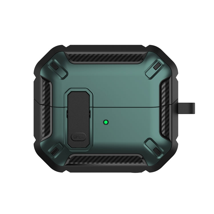 Funda Protectora para Auriculares Samsung Galaxy Buds 3/3 Pro con Interruptor y Gancho (Negro y Verde)