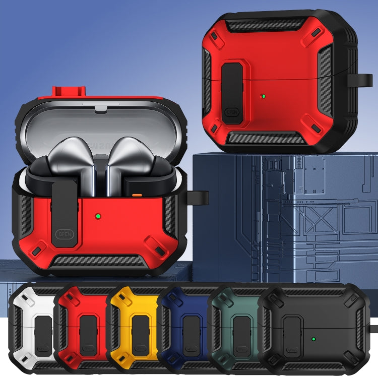 Funda Protectora para Auriculares Samsung Galaxy Buds 3/3 Pro con Interruptor y Gancho (Negro y Blanco)