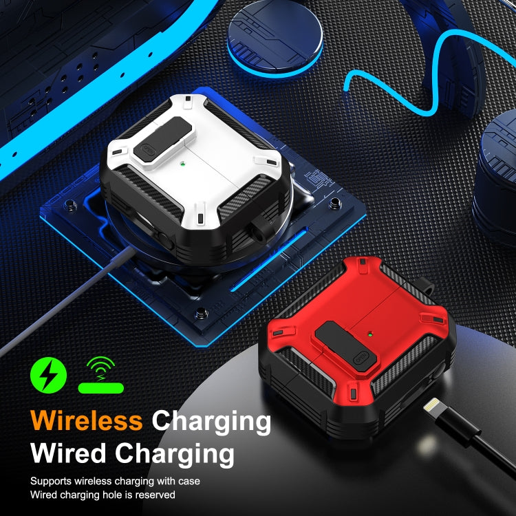 Funda Protectora para Auriculares Samsung Galaxy Buds 3/3 Pro con Interruptor y Gancho (Negro y Blanco)