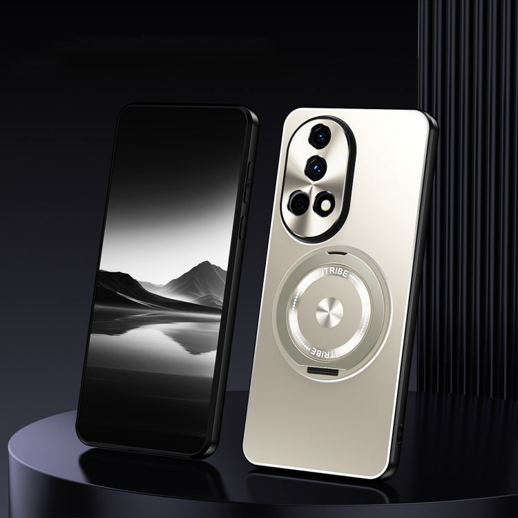 Funda de Metal Esmerilado con Soporte Giratorio para Huawei Nova 13 (Titanio)