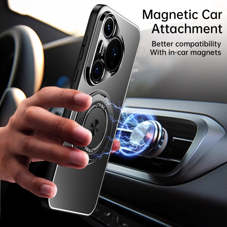 Funda de metal esmerilado con soporte giratorio para Huawei Pura 80 Ultra 5G (titanio)