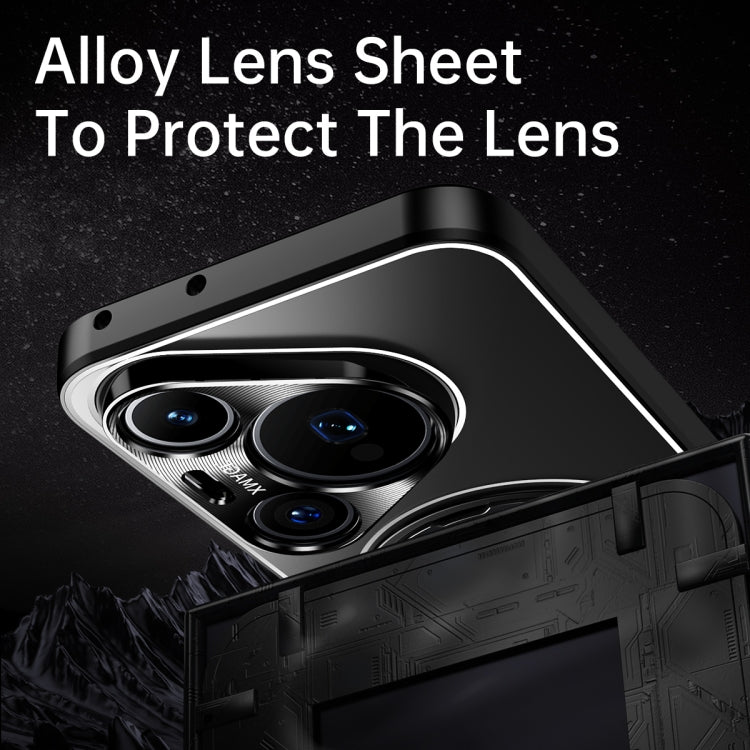 Funda de metal esmerilado con soporte giratorio para Huawei Pura 80 Pro 5G (titanio)