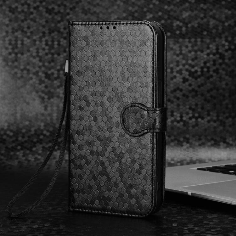 Funda de cuero con textura de puntos de panal para itel A95 5G (negra)