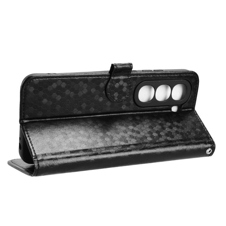 Funda de cuero con textura de puntos de panal para itel A95 5G (negra)