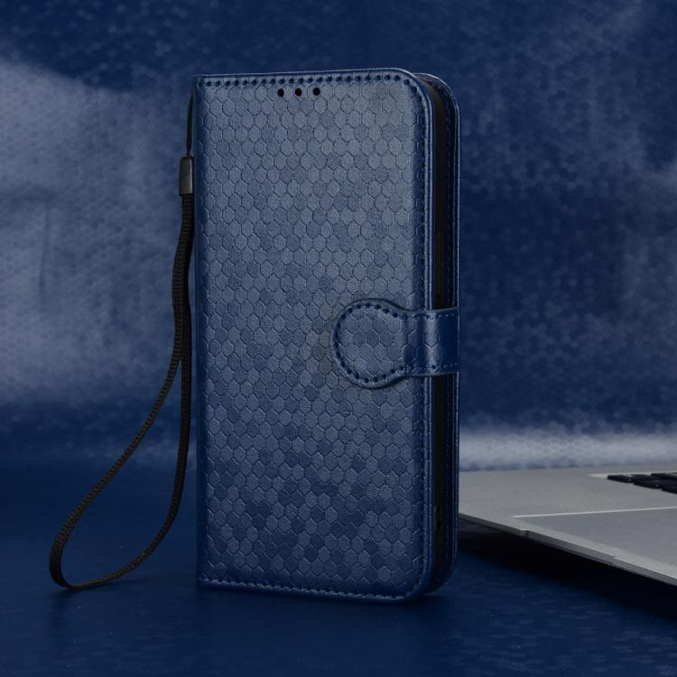 Funda de cuero con textura de puntos de panal para itel A95 5G (azul)
