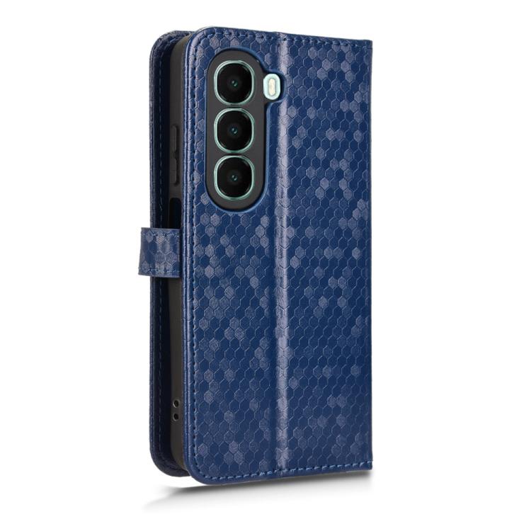Funda de cuero con textura de puntos de panal para itel A95 5G (azul)