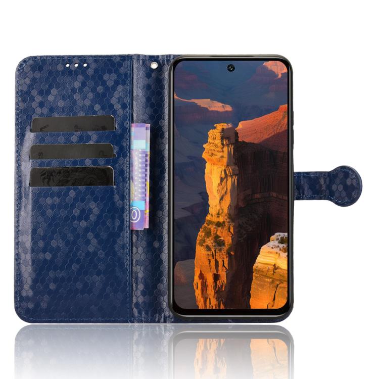 Funda de cuero con textura de puntos de panal para itel A95 5G (azul)