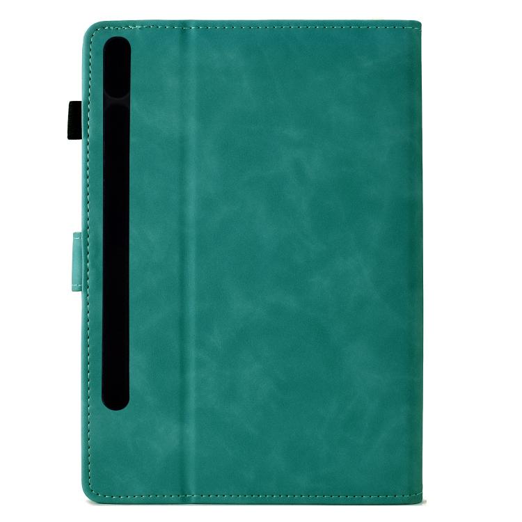 Funda inteligente de cuero con relieve de gatos para Samsung Galaxy Tab S10 FE+ (azul claro)