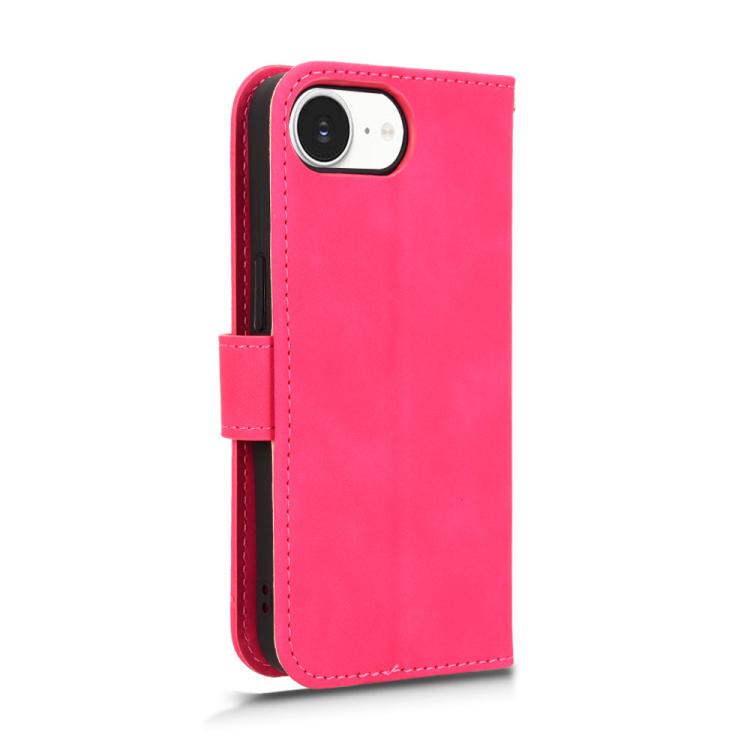 Funda de Cuero para iPhone 16E con Tapa Magnética y Tacto Agradable (Rosa y Rojo)