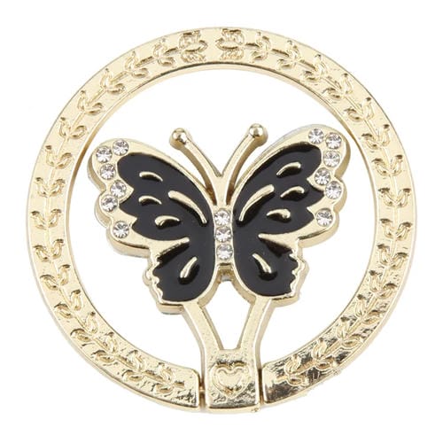 Soporte de Anillo para Teléfono Móvil Metal Mariposa (Negro)