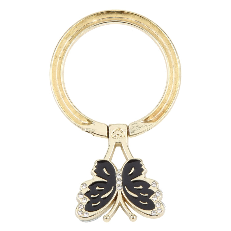 Soporte de Anillo para Teléfono Móvil Metal Mariposa (Negro)
