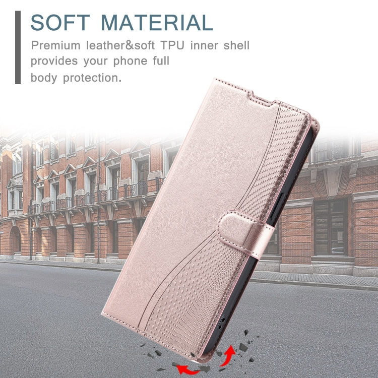 Funda de Cuero Ultrafina con Puntos para Sony Xperia 1 V Voltage (Oro Rosa)
