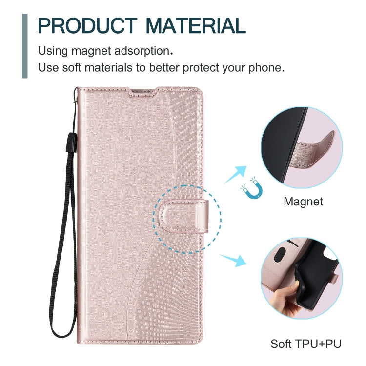 Funda de Cuero Ultrafina con Puntos para Sony Xperia 1 V Voltage (Oro Rosa)