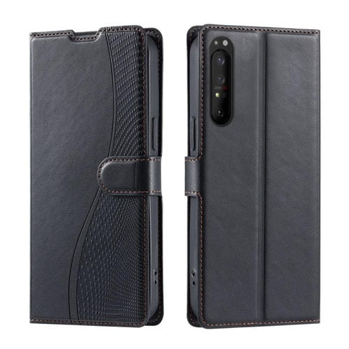 Funda de Cuero Ultrafina con Puntos para Sony Xperia 1 IV Voltage (Negra)
