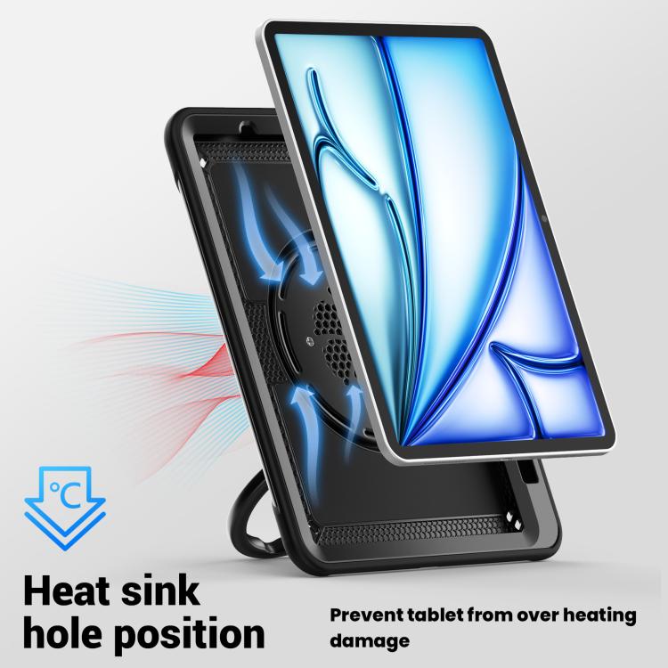 Funda Híbrida Honeycomb para iPad Air 11 con Asa y Correa (Negra)