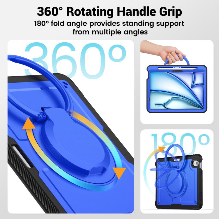 Funda híbrida para iPad Air 11 (2025/2024) con asa y correa (Azul Oscuro)