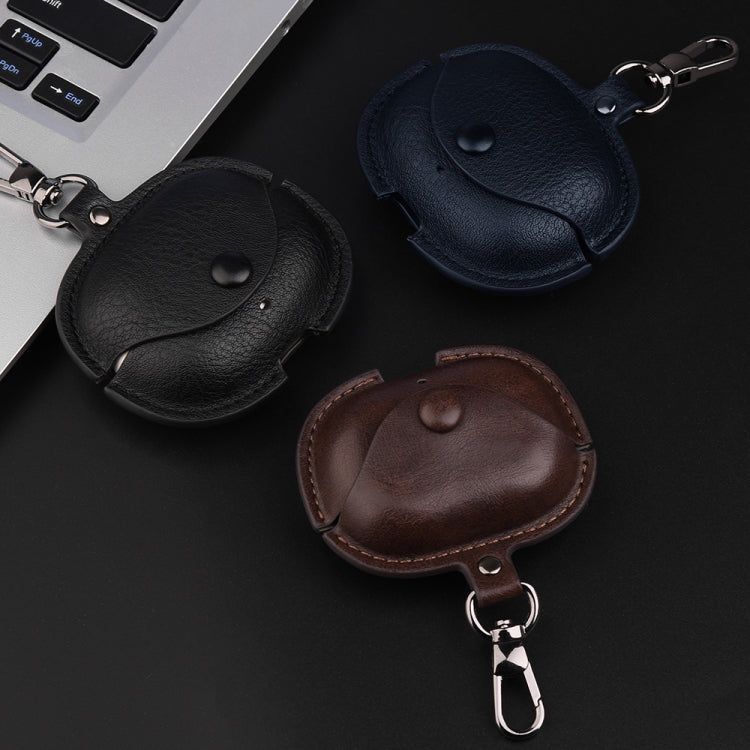 Funda Protectora de Cuero para Auriculares Realme Air 5 Pro con Gancho (Marrón Claro)