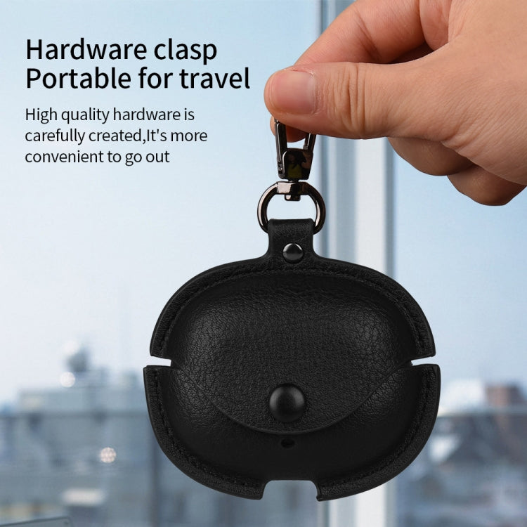 Funda Protectora de Cuero para Auriculares Realme Air 5 Pro con Gancho (Marrón Claro)