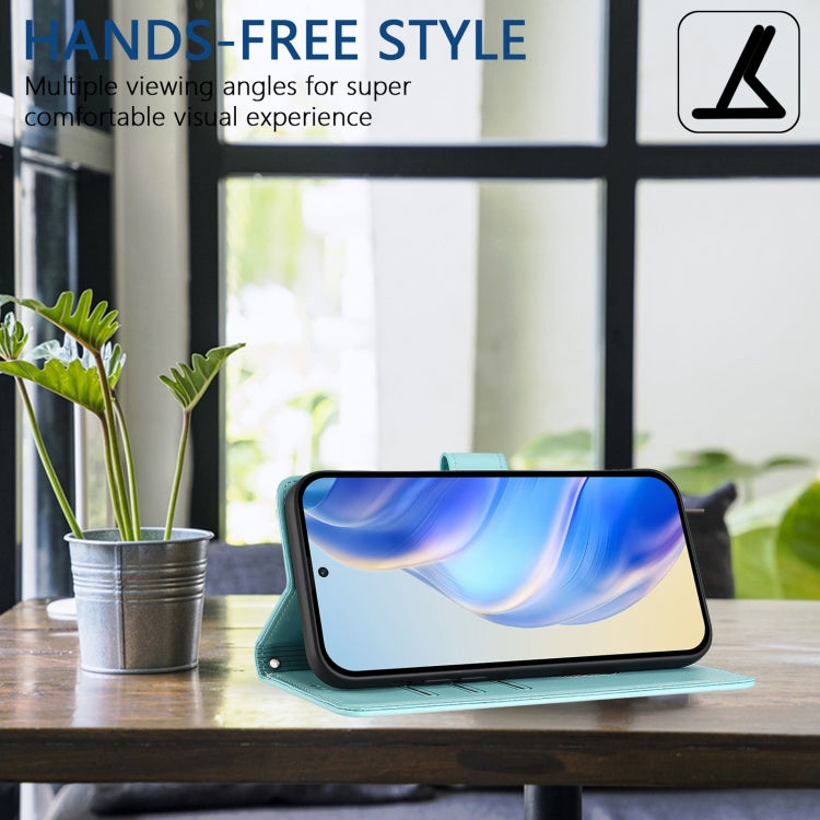 Funda de Cuero Rfid con Relieve de Panal para OnePlus Nord N10 5G (Verde Menta)