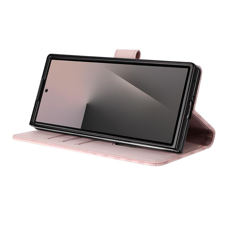 Funda de cuero con relieve de panal RFID para Samsung Galaxy Z Fold7 5G (rosa)